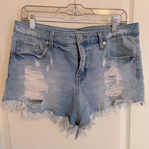 Destroyed Denim Cutoff Shorts